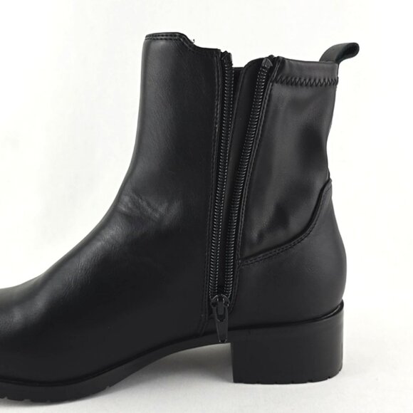 Le Chateau Women's Black Faux Leather Ankle Boots Block Heel Side Zip Size 38 - Picture 9 of 14